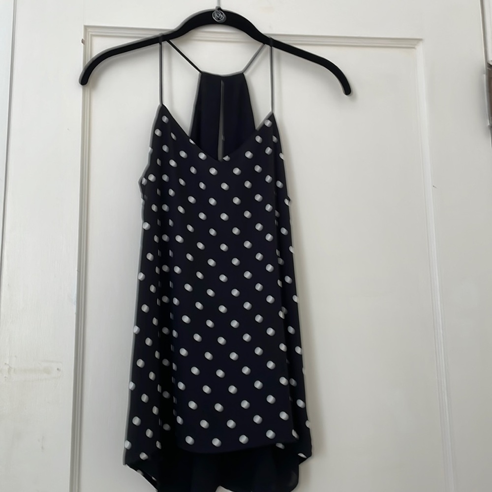 Express Black polka dot/Black convertible XS camisole 100% polyester